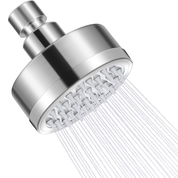 Shower Head, 3 Inch High Pressure Shower Head, Fixed Shower Head Adjustable with Swivel Ball, 304 Stainless Steel Water Saving Rain Shower Head(80mm)