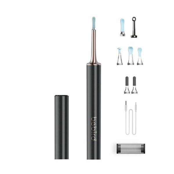 Endoscope Earpick Earpick Bebird T15 Wireless Visual Ear Cleaner Acne Wax Removal Tool HD1080P Otoscope IP67 Waterproof Endoscope 2 in 1, 3.T15 Black, None