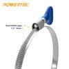 POWERTEC 70120 4 Inch Key Hose Clamp, Thumb Screw Key Adjustable Stainless Steel Hose Clamps for Dust Collection and Dryer Vent Hose, 5 pack