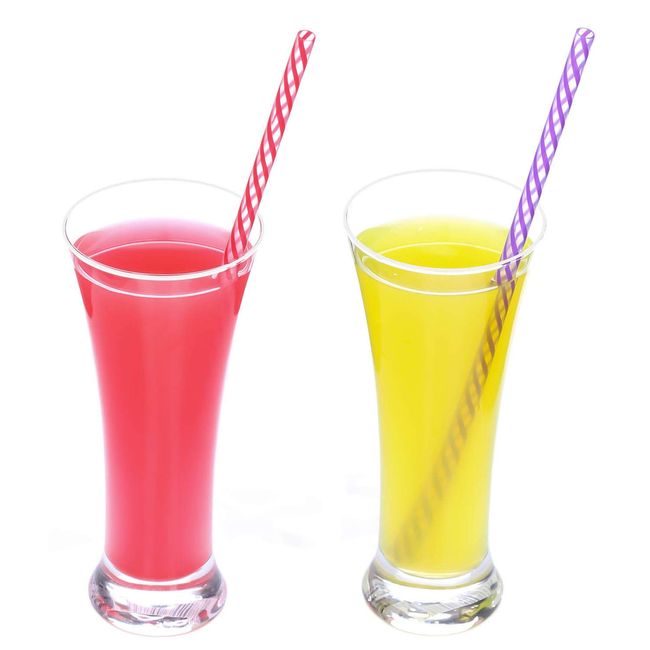 DAKOUFISH 11 Inch Reusable Plastic Clear Stripe Plastic Drinking