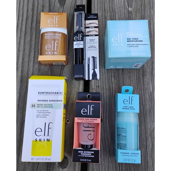 Lot of 6 E.L.F. Skincare & Makeup Holy Hydration Gel Suntouchable Primers Brow