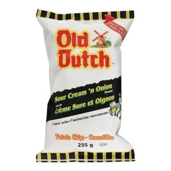 Old Dutch Sour Cream 'n Onion Flavoured Potato Chips 255g {Imported from Canada}