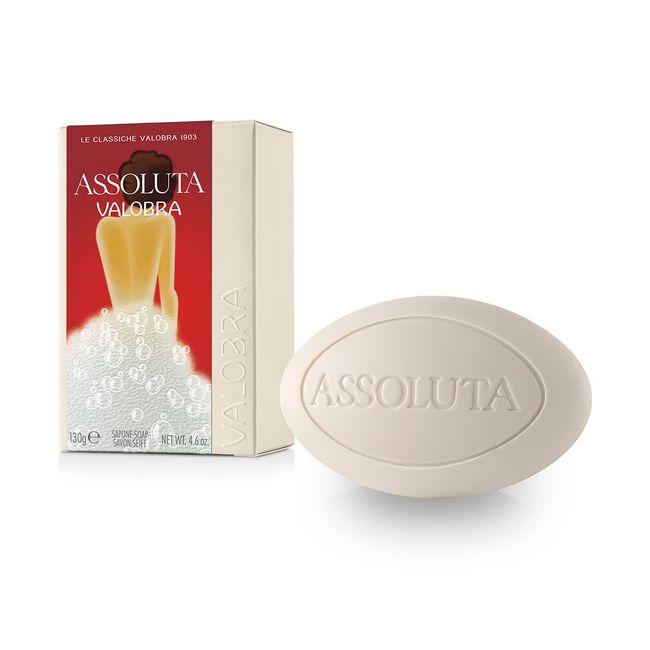 Valobra Bar Soap Assoluta, with Shea Butter Cream for Soft, Velvety Skin, 4.6oz/130g