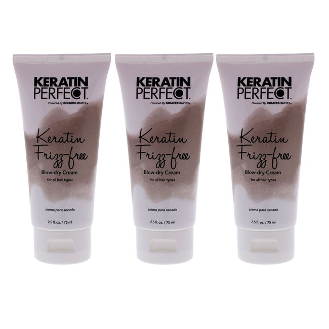 Keratin Frizz-Free Bow Dry Cream by Keratin Perfect - 2.5 oz - Pack of 3