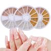 Bullion Parts 3 Sets Nail Parts Ultra Small 3D Nail Art Decoration Metal Nail Design Bullion for Nail Art 0.5mm 0.8mm 1mm 1.2mm Nail Art with Round Case Metal Bullion