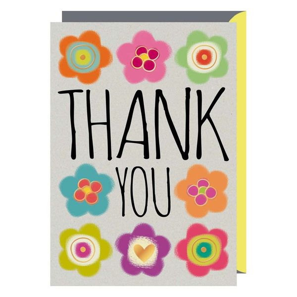 Quire Rough Elegance Card Thank You,Multicoloured,115x163mm