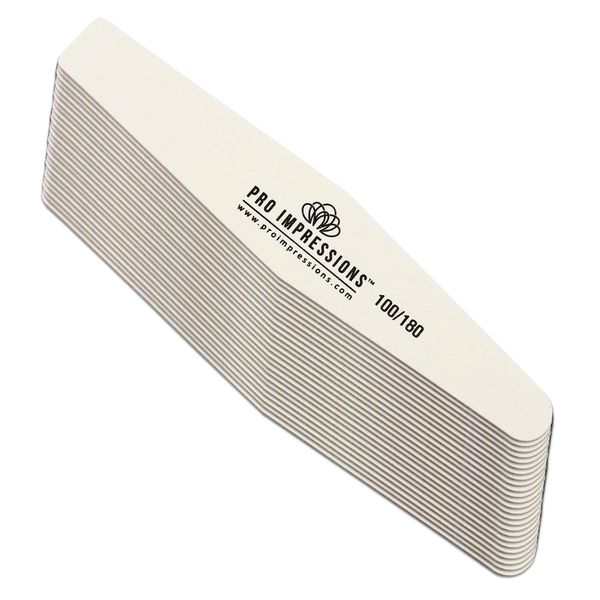 100/180 Grit Premium Diamond Nail File Proimpressions (25 Pack)