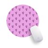 Pink & Purple Butterfly Loveheart Pattern PC Office Computer Round Mouse Mat Pad Desk Mousemat Mousepad