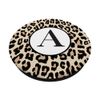 Monogram Letter A Initial Brown Black Leopard Print PopSockets Swappable PopGrip