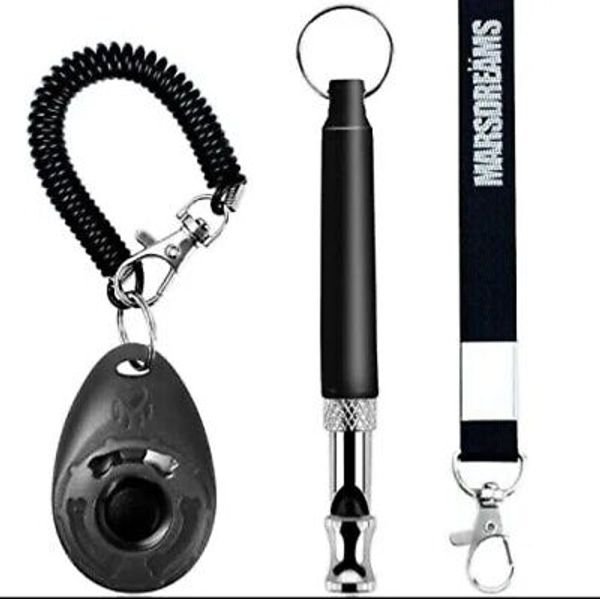 MARSDREAMS Pet Training Clicker, Whistle -Training Accessories for Puppies Black