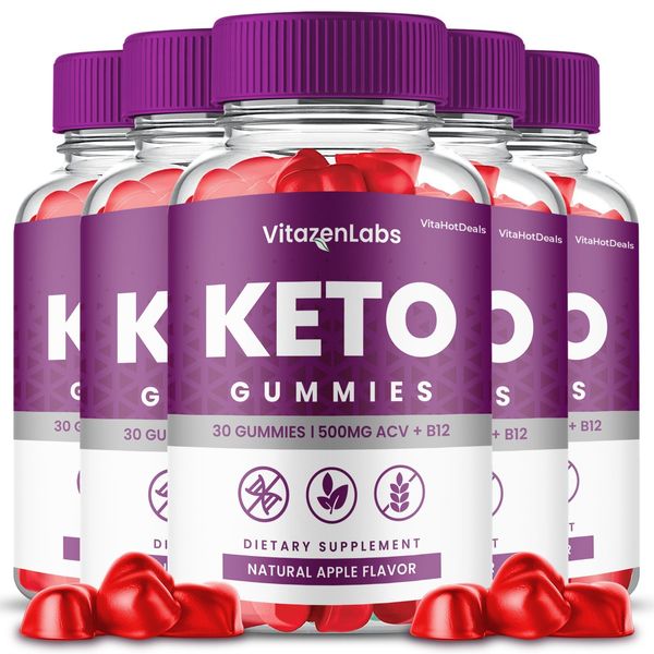 VitazenLabs Keto ACV Gummies, Apple Cider Vinegar, Max Strength Formula (5 Pack)