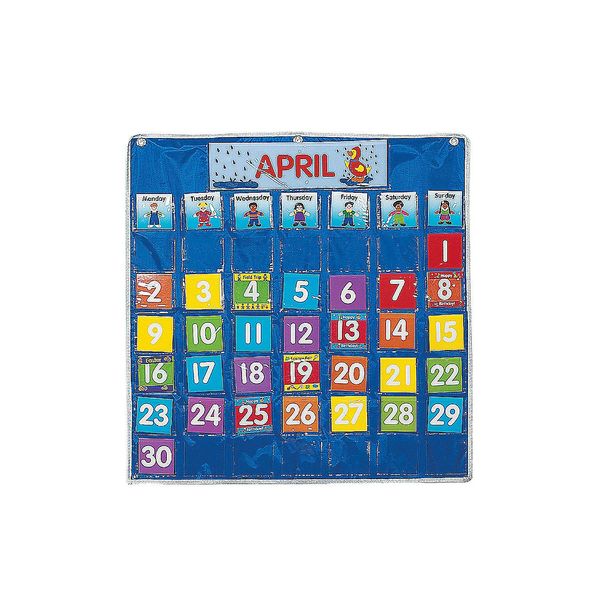 Nylon Classroom Calendar Pocket Chart by Fun Express