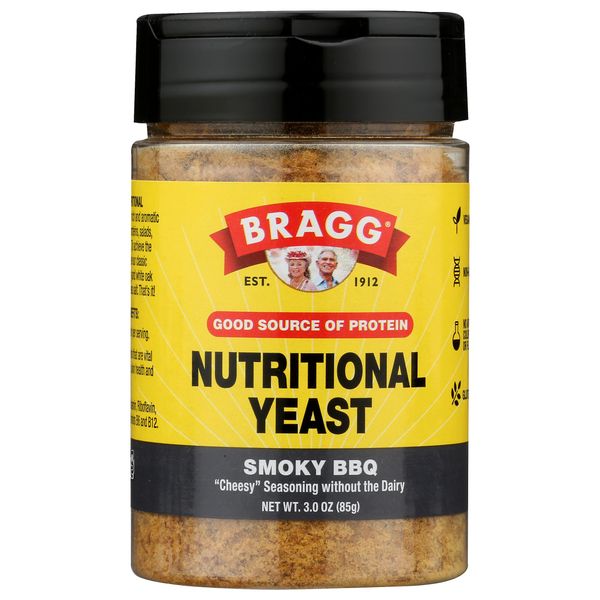 Bragg Premium Nutritional Yeast Seasoning - Vegan, Gluten Free – Good Source of Protein & Vitamins – Nutritious Savory Parmesan Cheese Substitute (Smoky BBQ, 3.0 Ounce (Pack of 1))