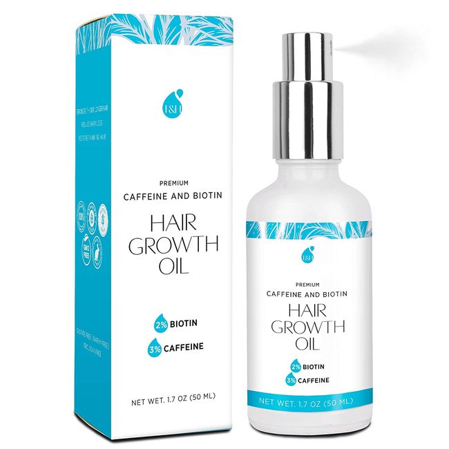 Hair Growth Oil Spray with Castor Oil and Caffeine, Hair Growth Serum for Stronger, Thicker, Longer Hair 1.7 oz