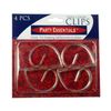 Party Essentials 4 Count Hard Plastic Table Cover Clips, Clear