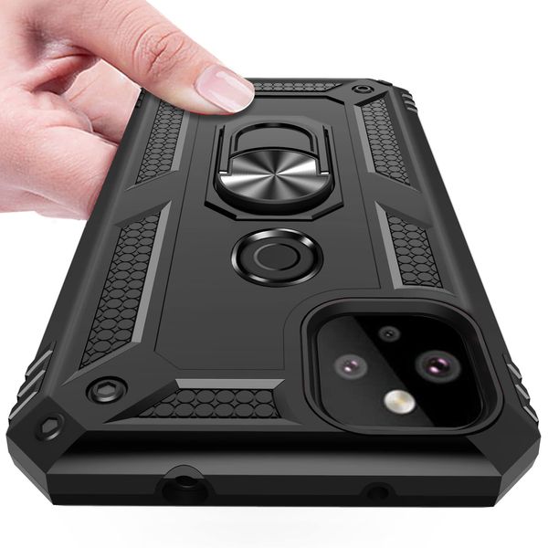 Google Pixel 4a 5G Case with Ring, Shockproof, Protective Case, Compatible with Car Holder, Shockproof, Smartphone Case, PC Stand Function, Heat Dissipation, Thin, Lightweight, Shockproof, Abrasion