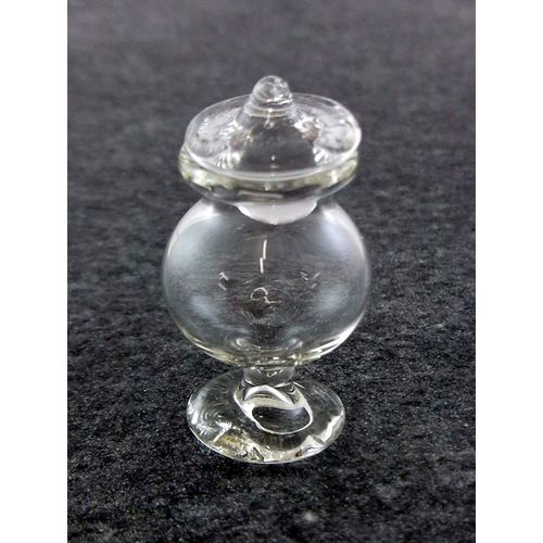 Dolls House Miniature Accessory Empty Apothecary Bonbon Footed Clear Glass Jar