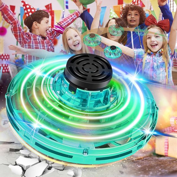 Flying Spinner Mini Drone, Hand Controlled Flying Drone for Kids, Flying Fidget Spinner with LED Colorful Lights & Upgraded Sensors, UFO Drone Flying Ball for Boys Girls Teen Christmas Birthday Gift