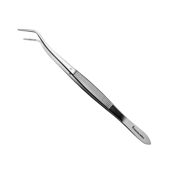 Tweezers Smooth gripping Area, Curved, Length 16 cm