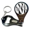 BadgeBeast.co.uk Zebra Print - Key Ring Bottle Opener and Nail Clipper