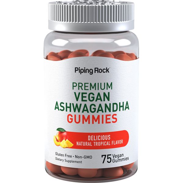 Ashwagandha Gummies Extra Strength | 75 Count | Non-GMO | by Piping Rock