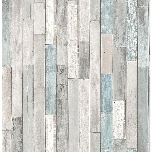 Barn Board Grey Thin Plank Wood Wallpaper Washable Strippable Non Woven Material