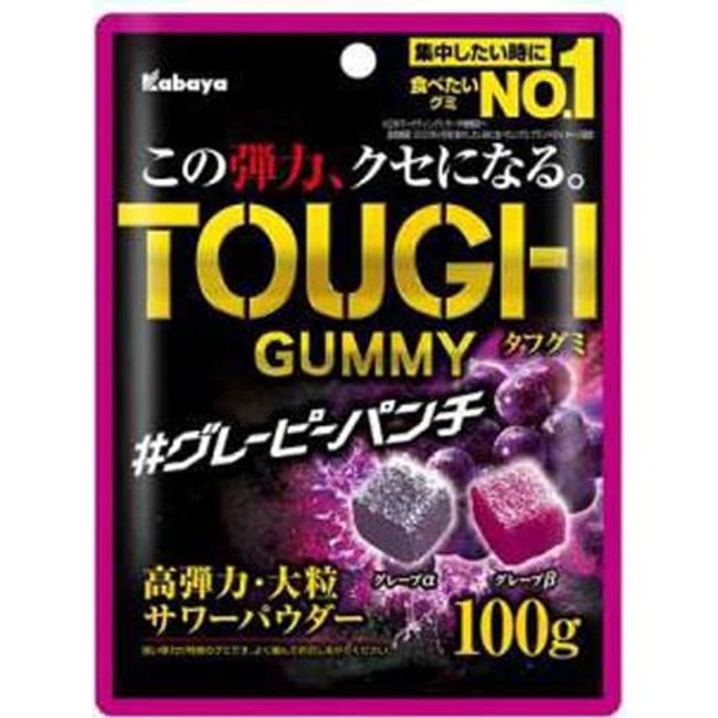 Kabaya Foods Tough Gummy Gray Punch, 3.5 oz (100 g) x 8 Packs