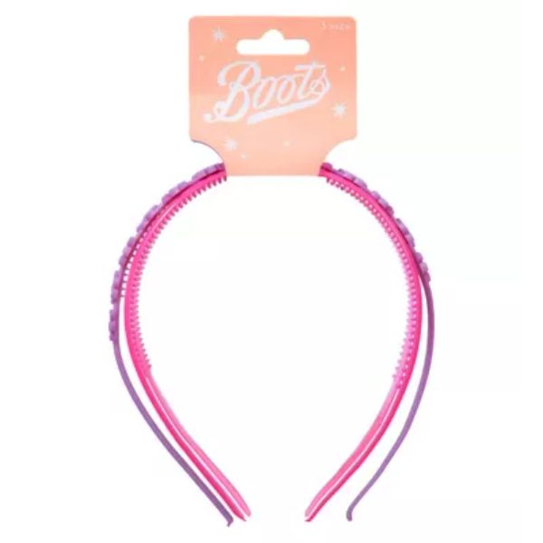Boots Kids Pink Headbands 3pk