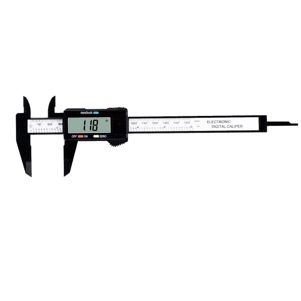 DTY Vernier Caliper 5.9 in (150 mm) Digital Caliper with Long Measuring Jaw Display, Large Capital Display, Carbon Fiber,Will Not Damage Measured Items, Long 6.9 inches (15 cm), Zero Set Function,