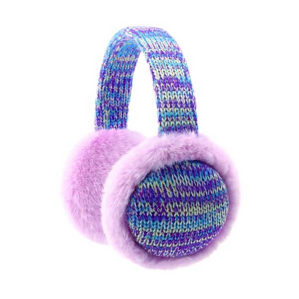 RAOEXI Winter Ear Muffs For Kids Warm Furry Knit Girls Earmuffs Boys Baby Plush Toddler Ear Warmers Outdoor Ear Covers(Purple)