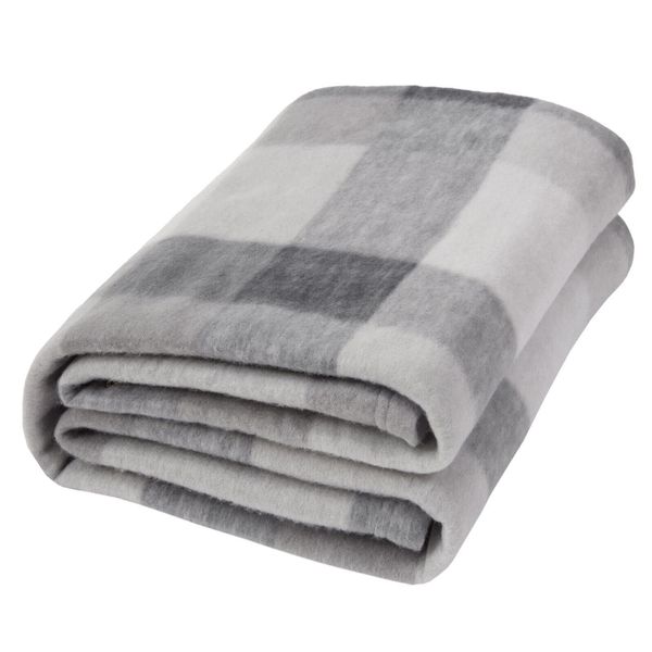 Dreamscene Winter Check Fleece Blanket Super Soft Warm Cosy Sofa Bed Picnic Garden Throw Over, Plaid Tartan Grey White - 150 x 200cm