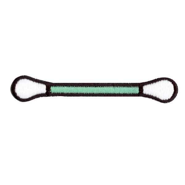 Cotton Swab Patch Ear Clean Embroidered Iron On