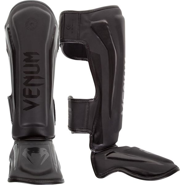 Venum Elite Standup Shin Guards Matte - Black, Large