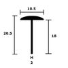 Flexible EPDM Black Rubber T Section T Shape Protector Trim 18mm x 10.5mm