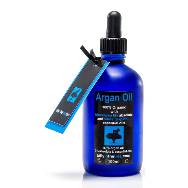 Pure Argan Oil with Himalayan Lily Absolute and White Grapefruit Essential Oil.100% Organic. 100ml. For Face, Body, Hair.