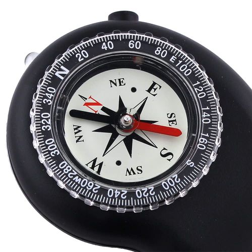 Skywalker 3-in-1 Compass with Built-in Flashlight and Lanyard (Black)