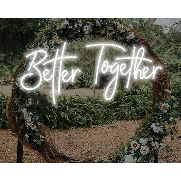 Better Together Neon Sign Engagement Anniversary Bridal Shower Backdrop Decor