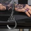 TacStealth Handcuffs with Two Keys & Handcuffs Case| Heavy Duty Black and Silver Steal Professional Grade | Bend/Break Free Secure Handcuffs