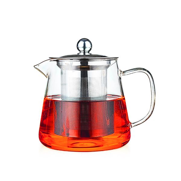 Glass Teapot 350 ml for One with Heat Resistant Stainless Steel Infuser Perfect for Tea and Coffee