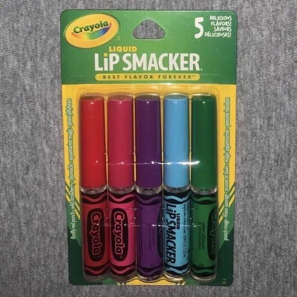 BNIP Lip Smacker Liquid Lip Glosses Crayola Crayons Set of 5 Limited Edition.