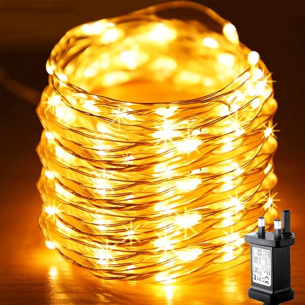 FANSIR LED Fairy Lights Plug in, 300 LED String Lights Mains Powered Copper Wire Lights 8 Modes Waterproof Lights Indoor Outdoor Lights for Party Wedding Bedroom Christmas Decorations (Warm White)