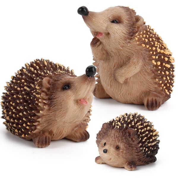 Fantarea 3 PCS Wild Life Animal Figures Model Hedgehog Figurines Party Favors Cake Toppers Desktop Decoration Playset Cognitive Toys for 5 6 7 8 Years Boys Girls Toddler