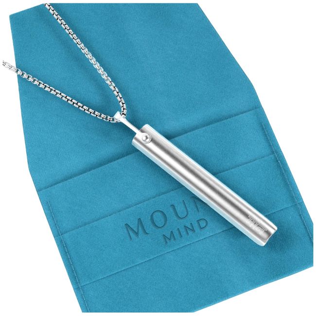 Mouna Mind Anxiety Necklace Breathing Premium Design - Silent, Stunning Look, Strong Chain - Breathing Necklace for Breathwork, Anxiety Breathing Tool, Stress Relief, Stainless Steel, No Gemstone