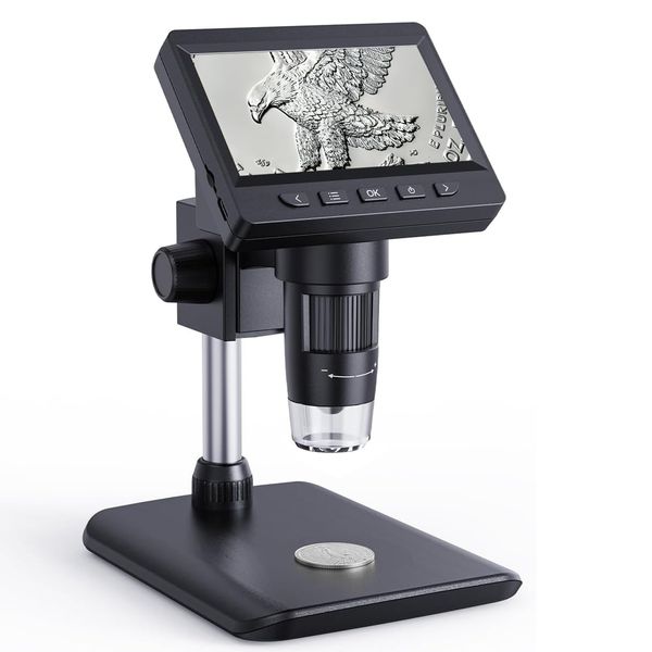 Coin Microscope-LCD Digital Microscope 500X, 1080P Coin Magnifier for ...