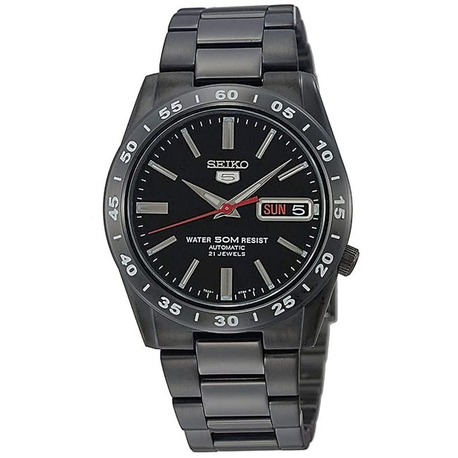 Seiko Import Seiko 5 Wristwatch, Automatic Winding, Overseas Model, SNKE03KC, Men's Black, Black, Bracelet Type