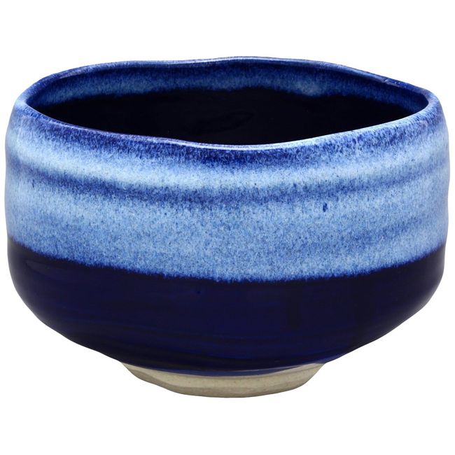 Mino Ware Matcha Bowl, Navy and White