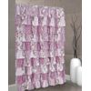 PATCHWORK Ruffle Fabric Shower Curtain  Color LILAC size 72 x72 inch