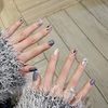 Set of 24 White and Gray Leopard Matte Coat Nails