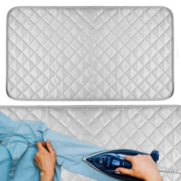 Ironing Mat,Foldable Portable Travel Iron Mat,Lightweight Iron Mat,Ironing Pad for Steam Pressing on Tabletop & Bed,Tabletop Ironing Boards with Heat and Moisture for Travel & Business Trips