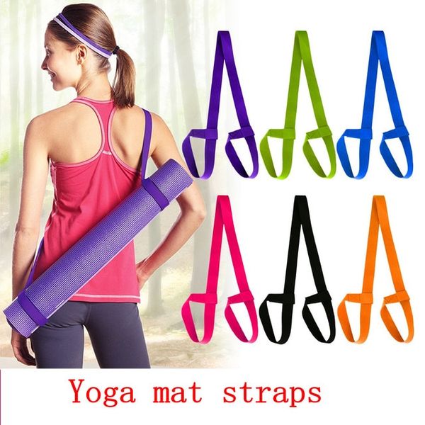 Flying Yoga Strap Yoga Mat Strap Cotton Belt Adjustable Sports Sling Shoulder Carry Workout Stretching Fitness Elastic Durable, [10] random color